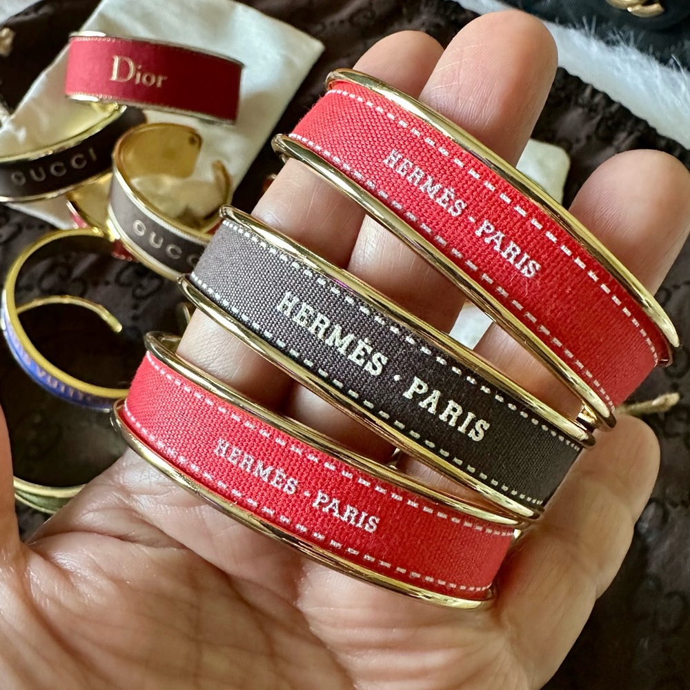 Authentic Designer Ribbon Up-Cycled Cuff Bracelet